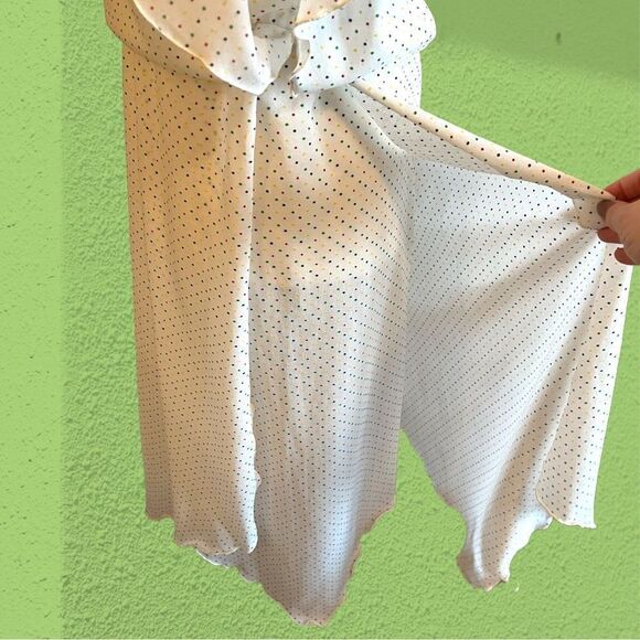 70s vintage multi coloured polka dot white frilly disco dress - Picture 7 of 16